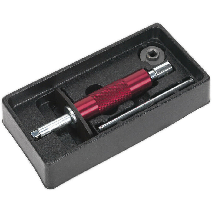 Brake Piston Wind-Back Tool - Spring Action - 3/8" Sq Drive - Magnetic Adaptor Loops