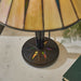 Small Tiffany Glass Table Lamp - Geometric Design - Black Finish - 40W E14 Golf Loops