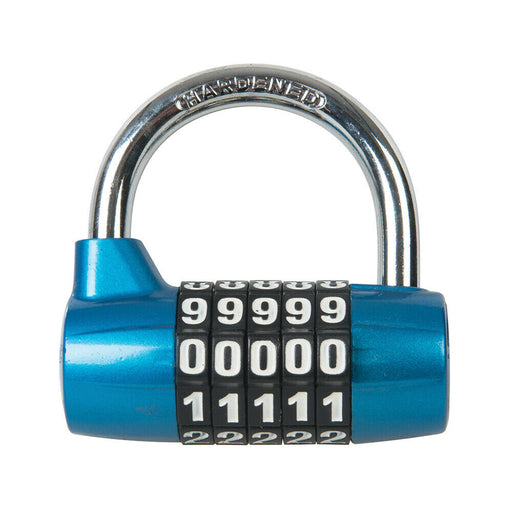 41mm 5 Digit Combination ZINC ALLOY Padlock Hardened 7mm Shackle Security Lock Loops