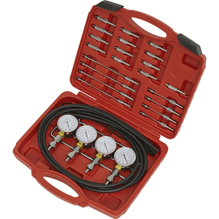 Mini-Type Vacuum Carburettor Synchronizer - 4 Mini Gauges - 900mm Delivery Tubes Loops