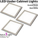 3x 6W LED Kitchen Cabinet Flush Panel Light & Driver Brushed Nickel Warm White Loops
