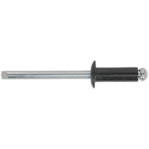 200 PACK - 3.2mm x 10mm Standard Flange Rivets - Black Aluminium Compression Pin Loops