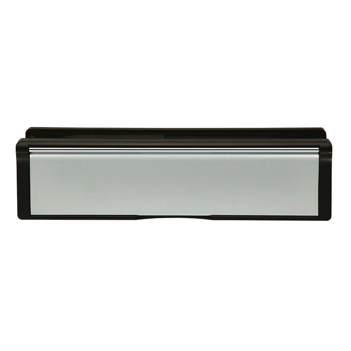 All in one Intumescent Letterbox Assembly 242mm Fixing Centres Polished Chrome Loops