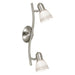 Wall Light Colour Satin Nickel Shade White Glass Wiping Technique Bulb E14 2x40W Loops