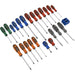 24 PACK Premium Soft Grip Handle Screwdriver Set - Various Colour Coded Magnetic Loops