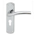 Rounded Curved Bar Handle on Euro Lock Backplate 170 x 42mm Polished Chrome Loops