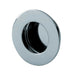 2x Circular Low Profile Recessed Flush Pull 50mm Diameter Bright Stainless Steel Loops