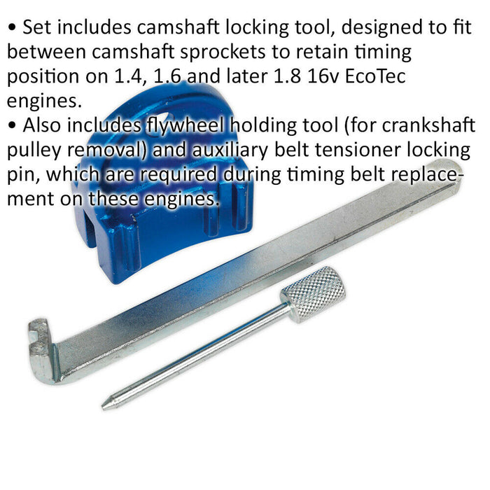 Petrol Engine Timing Tool Kit - BELT DRIVE - For GM VAUXHALL SAAB EcoTec Loops