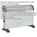 2000W Convector Heater - Thermostat & Turbo Fan - 3 Heat Settings - 230V Supply Loops