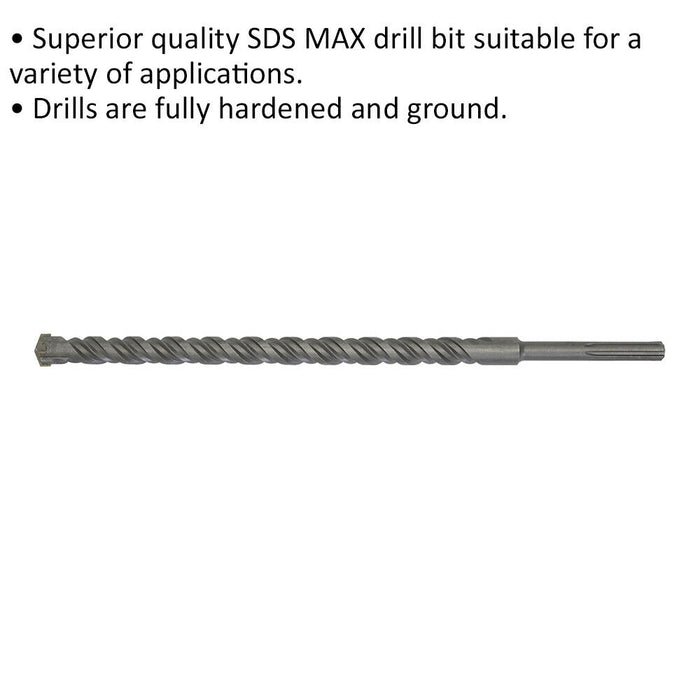 30 x 570mm SDS Max Drill Bit - Fully Hardened & Ground - Masonry Drilling Loops