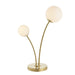 Table Lamp Satin Brass Plate & Opal Glass 2 x 3W LED G9 Complete Lamp Loops