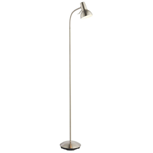 Tall Arched Floor Lamp Satin Nickel Free Standing Curved Arm Sofa Reading Light Loops