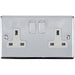 UK Plug Socket Pack -1x Twin & 2x Single Gang- CHROME / Grey 13A Switched Loops