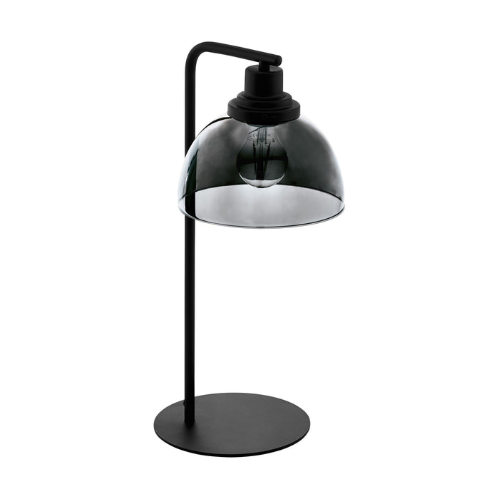Table Lamp Colour Black Shade Black Transparent Glass Vaporized Bulb E27 1x60W Loops