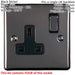 UK Plug Socket Pack -2x Twin & 4x Single Gang- BLACK NICKEL / Black 13A Switched Loops