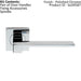 PAIR Flat Squared Bar Handle on Square Rose Concealed Fix Polished Chrome Loops