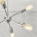 Semi Flush Ceiling Lamp Polished Chrome 6x Bulb Multi Light Modern Burst Rod Bar Loops