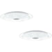 2 PACK Wall Flush Ceiling Light White Shade White Chrome Crystal Effect LED 24W Loops
