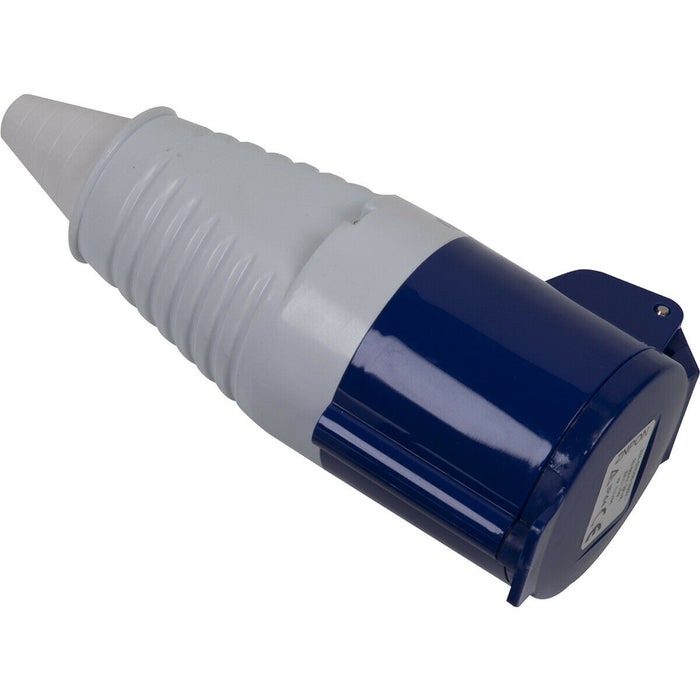 230V Blue Plug Socket - Suitable for 2P+E 32A Connectors - IP44 Rated Site Plug Loops