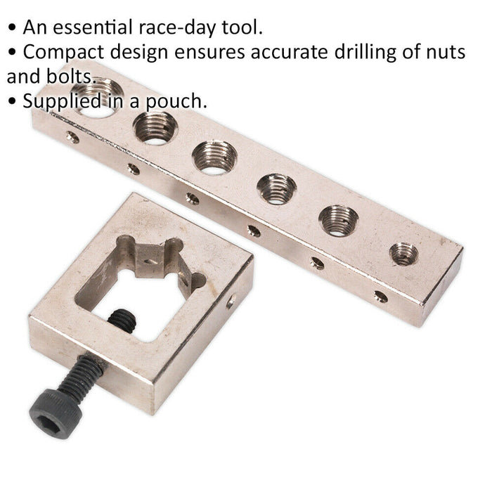 Nut & Bolt Drill Jig - 6 Different Sizes - Compact Design - Accurate Drilling Loops