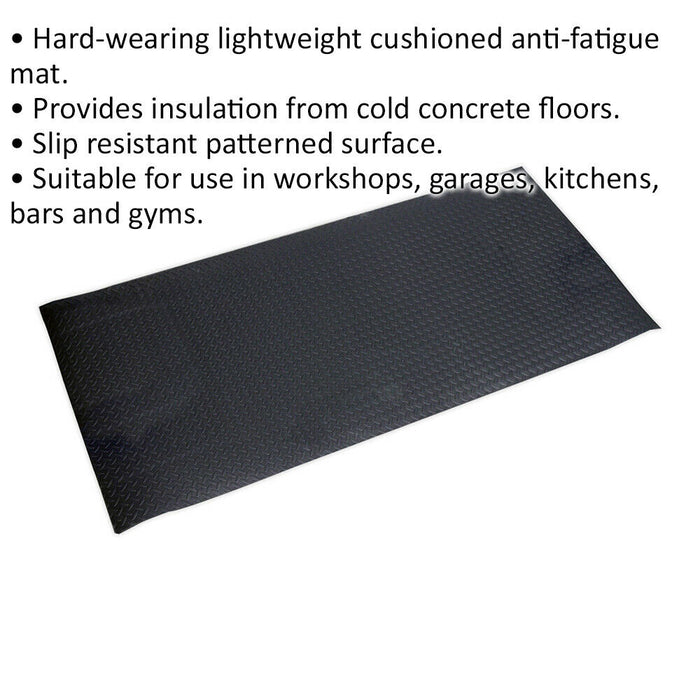 910 x 1980mm Anti-Fatigue Workshop Mat - Hard Wearing Lightweight Floor Cover Loops