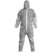 LARGE White Disposable Coverall - Elasticated Hood Cuffs & Ankles - Overalls Loops
