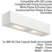2 PACK Dimmable Twin Wall Light Primed White (ready to paint) Box Down Lamp Loops