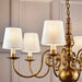 Luxury Hanging Ceiling Pendant Light Solid Brass Marble Silk 6 Lamp Chandelier Loops