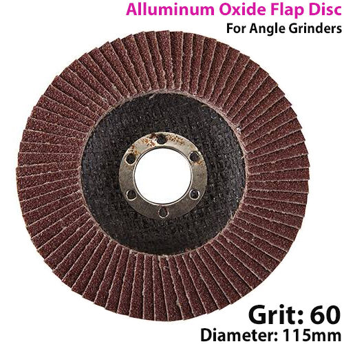 115mm 60 Grit Aluminium Oxide Flap Disc Sanding Sander For Angle Grinder Loops