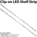 450mm Clip On LED Shelf Kit WARM WHITE 2x Glass Illuminated Kitchen Unit Lights Loops