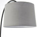 1.6m Curved Floor Lamp Matt Black & Grey Shade Free Standing Living Room Light Loops