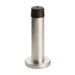 2x Rubber Tipped Doorstop Cylinder with Rose Wall Mounted 71mm Satin Chrome Loops