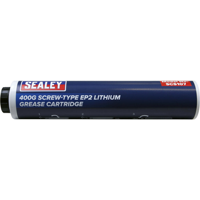400g Screw-Type EP2 Lithium Grease Cartridge - M33 x 2.5mm Thread - Grease Gun Loops