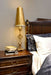Table Lamp Gold Leaf Silhouettes Gold Cone Shade. Aged Gold LED E27 60W Loops