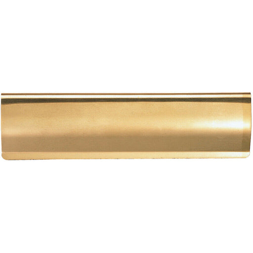 Curved Letterbox Cover Interior Letter Tidy Flap 355 x 127mm Polished Brass Loops