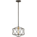 Geometric Gold Pendant Metallic Coloured Lamp Holder Matte Bronze LED E27 100W Loops