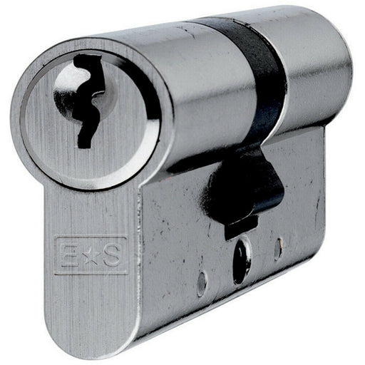 60mm EURO Double Cylinder Lock Keyed to Differ 5 Pin Nickel Plated Door Loops