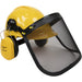 Forestry Helmet with Face & Ear Protection - Mesh Visor & Clip on Ear Defenders Loops