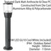 2 PACK Outdoor Post Bollard Light Anthracite 0.5m LED Driveway Foot Path Lamp Loops