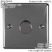 1 Gang 400W 2 Way Rotary Dimmer Switch BLACK NICKEL Light Dimming Wall Plate Loops