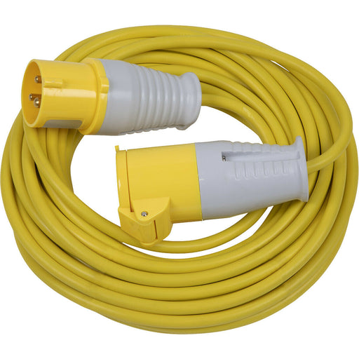 14m Extension Lead Fitted with 16A 110V Plug - Single 110V Socket - 1.5mm Cable Loops