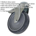 100mm Hard PP Swivel Castor Wheel - 25mm Tread - Medium Duty - Total Lock Brakes Loops