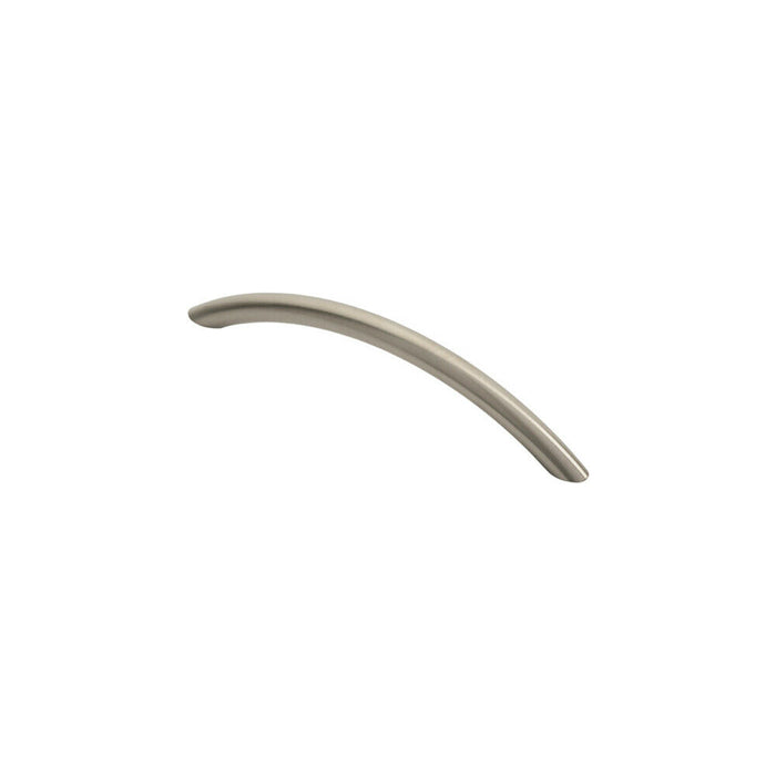 Curved Bow Cabinet Pull Handle 153 x 10mm 128mm Fixing Centres Satin Nickel Loops