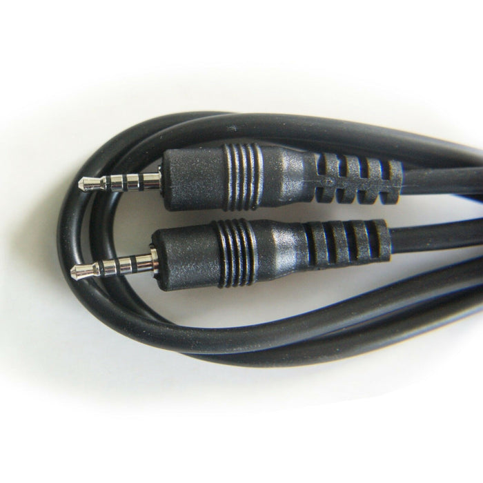 1.8m 2.5mm 4 Pole Mini Jack Plug to Male Cable Lead AV Camcorder Camera Car TV Loops