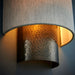 Dimmable Metal Wall Light Hammered Aged Bronze & Shade Semi Flush Lamp Fitting Loops