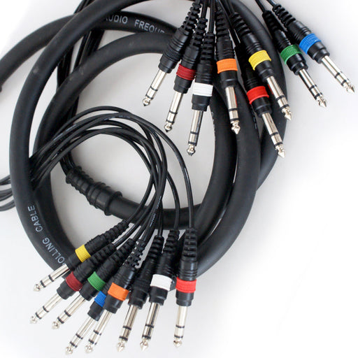 2.5m 8 Way 6.35mm ¼" Jack Male to Plug Stereo Loom Cable DJ PA Snake Loom Lead Loops
