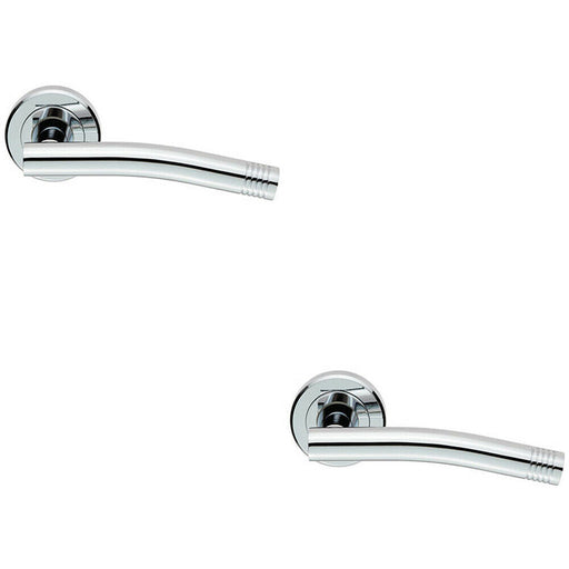 2x PAIR Round Bar Handle with Arch Concealed Fix Round Rose Polished Chrome Loops