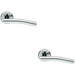 2x PAIR Round Bar Handle with Arch Concealed Fix Round Rose Polished Chrome Loops