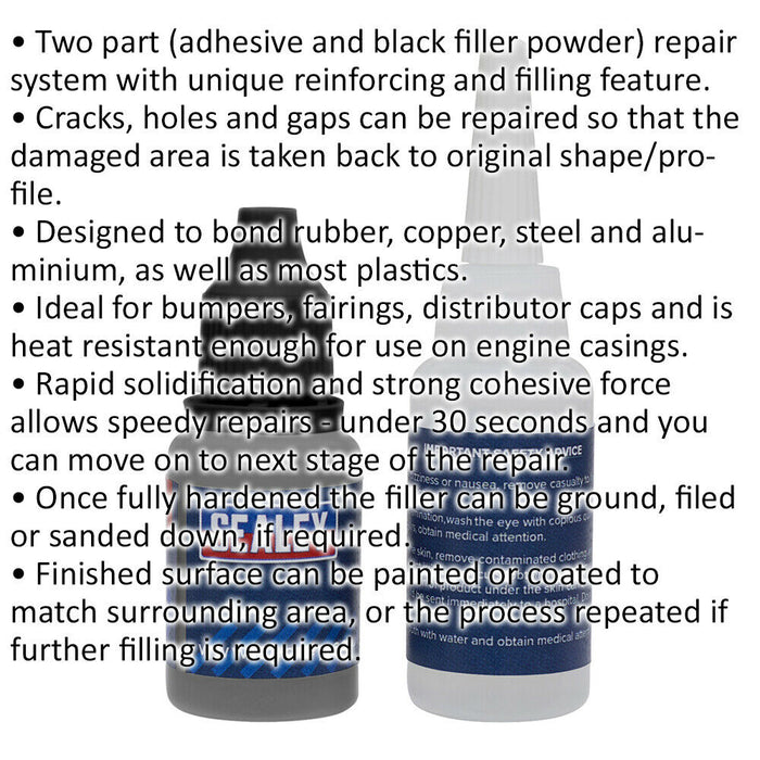 2-Part Adhesive & Filler Repair System - Fast-Fix Filler Powder - Black Loops