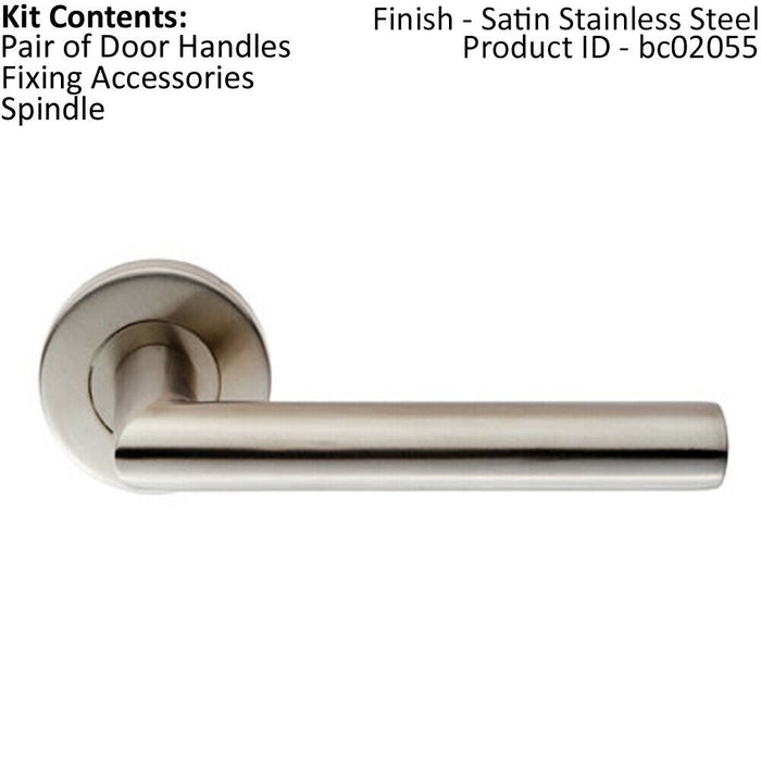PAIR Oval Shaped Mitred Bar Handle on Round Rose Concealed Fix Satin Steel Loops